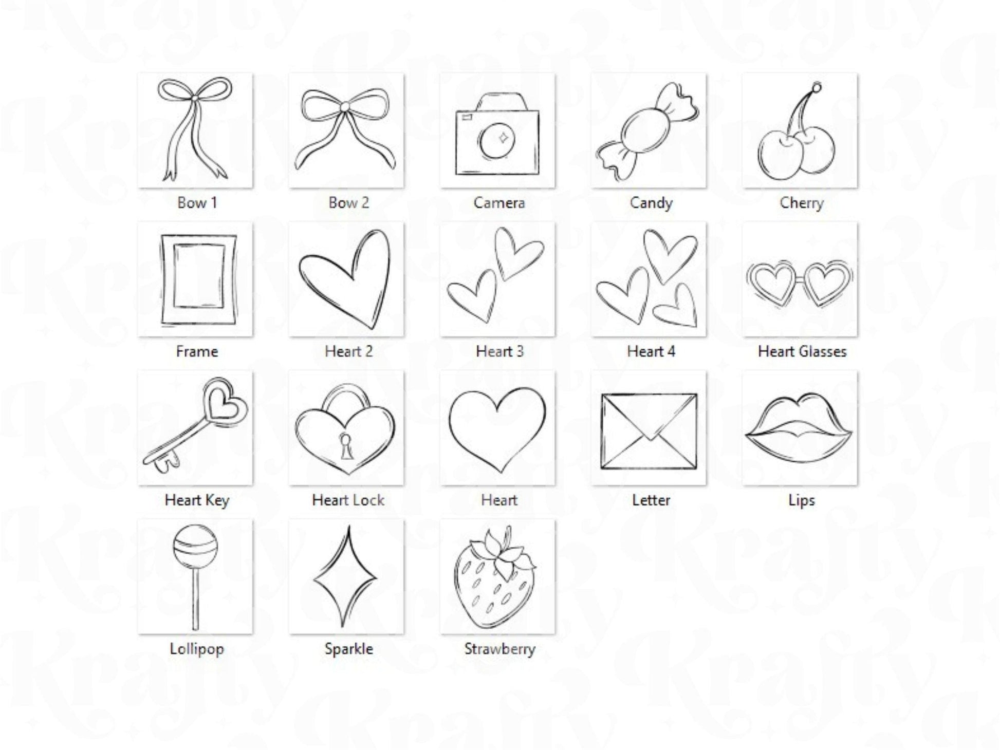 Valentine's Day Brush Stamps: Preppy Hearts, Commercial Use