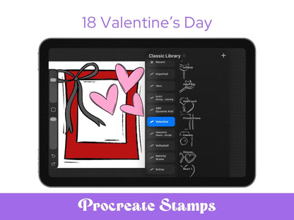 Valentine's Day Brush Stamps: Preppy Hearts, Commercial Use