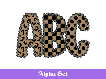 Lace Alpha PNG Set, Alphabet Clipart, Hand Drawn Doodle Letters