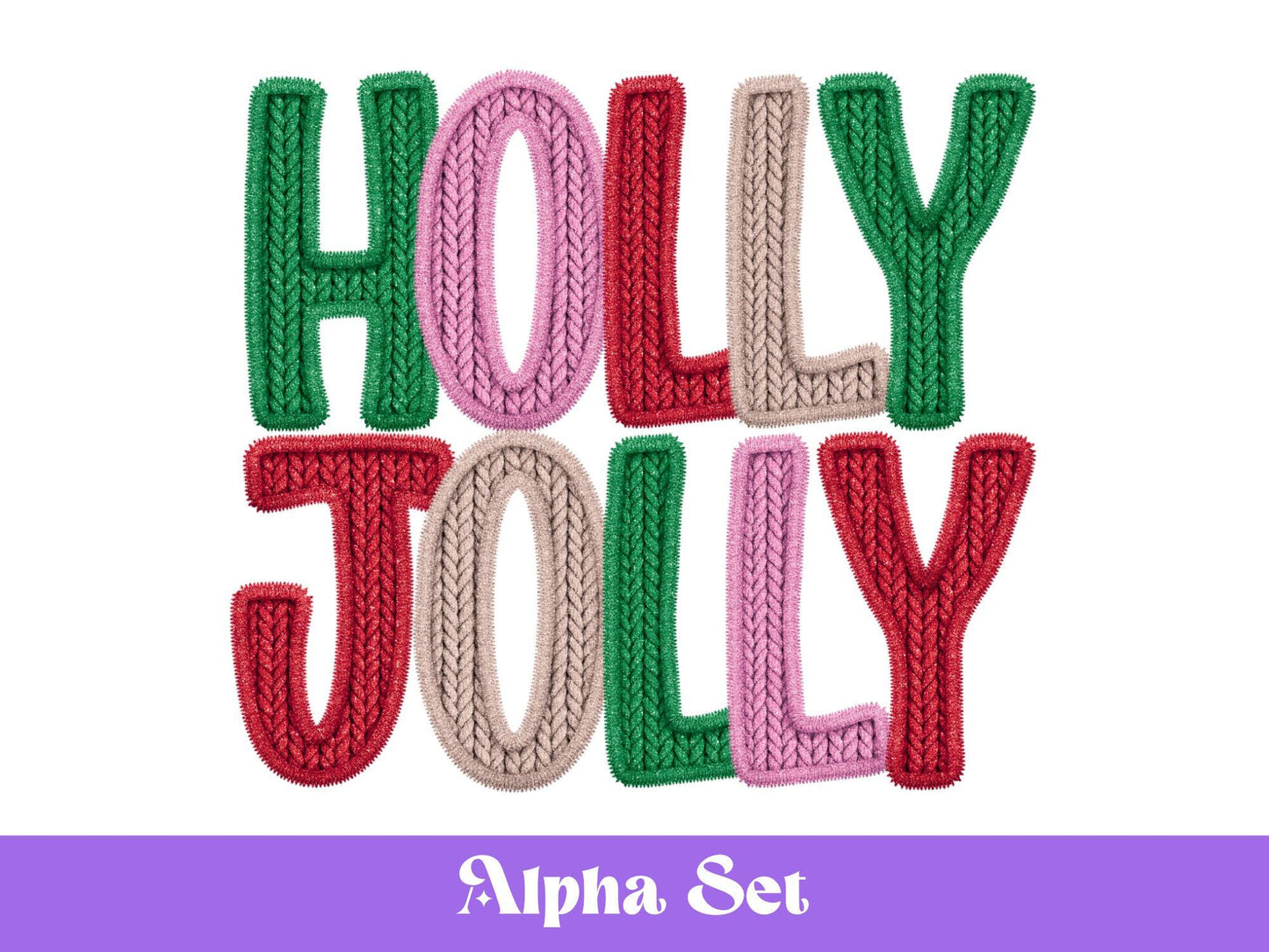 Christmas Alphabet PNG Set, Faux Yarn Alpha, Clipart, Hand Drawn Doodle Letters, Commercial Use