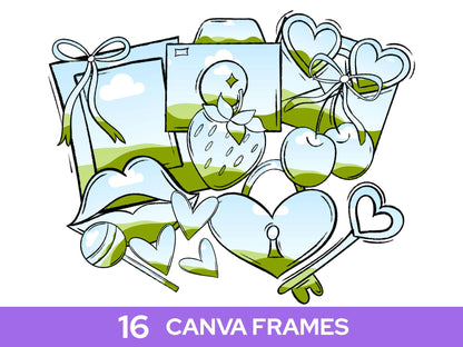 Valentine's Day Frames Bundle: Hand-Drawn Clipart PNG Design