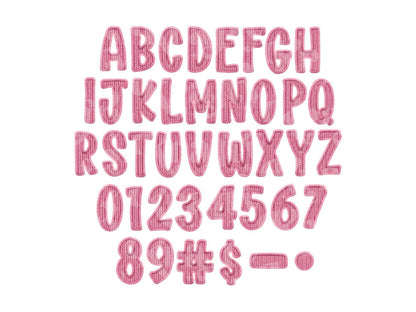 Valentine Faux Yarn Alphabet PNG Set, Doodle Letters (Commercial Use)