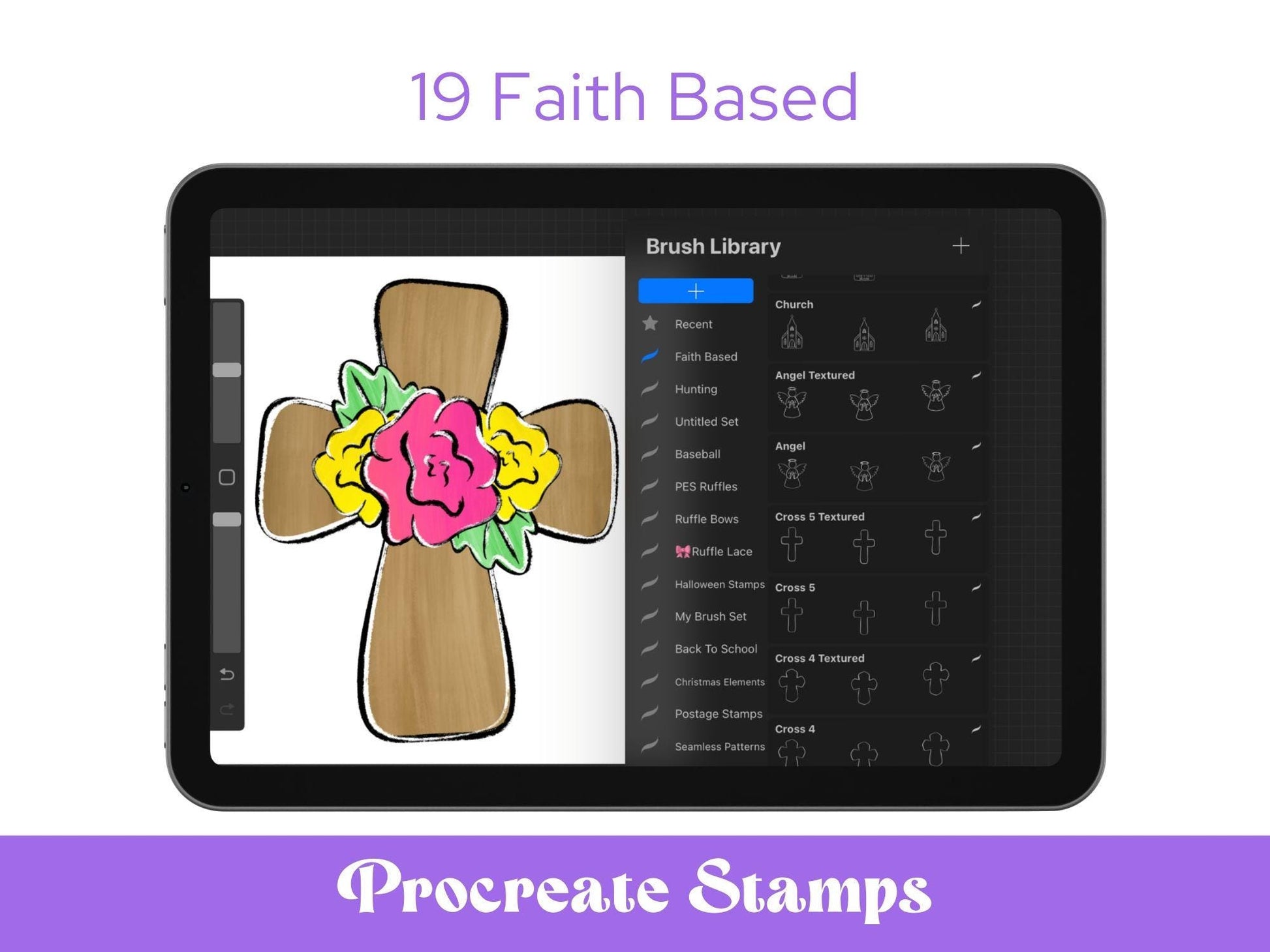 Christian Brush Stamps: Faith Based, Commercial Use (Digital Download)