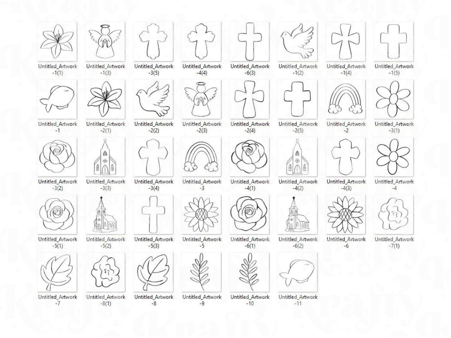 Christian Brush Stamps: Faith Based, Commercial Use (Digital Download)