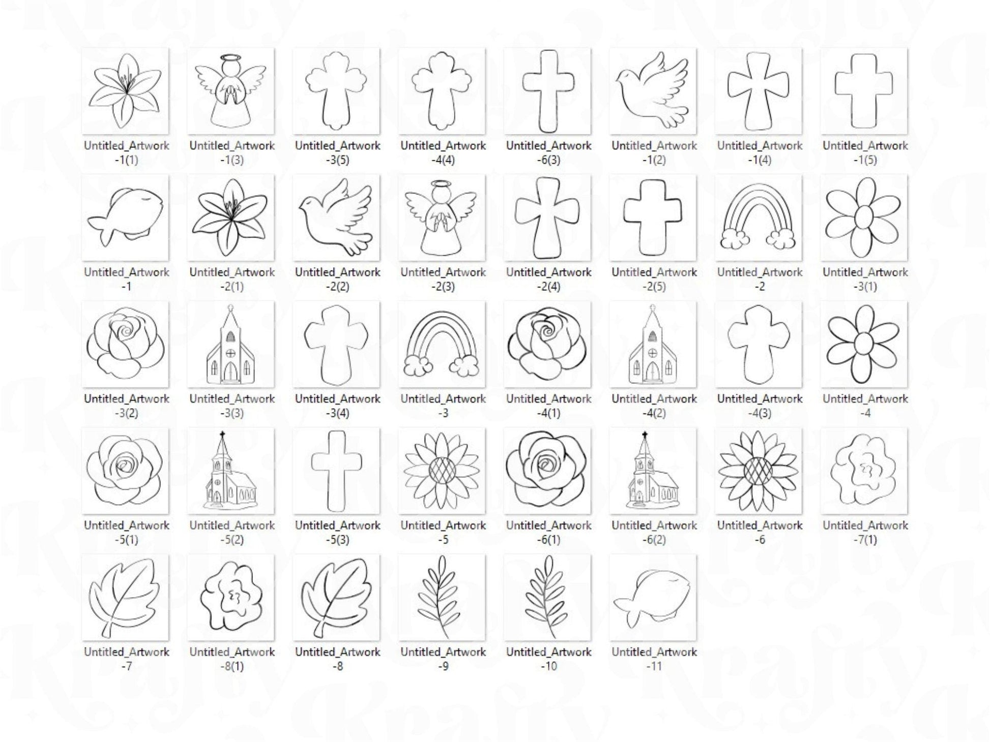 Christian Brush Stamps: Faith Based, Commercial Use (Digital Download)