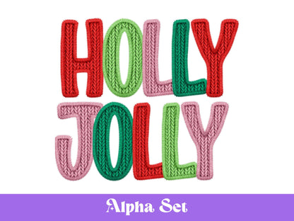 Christmas Alphabet PNG Set, Faux Yarn Alpha, Clipart, Hand Drawn Doodle Letters, Commercial Use
