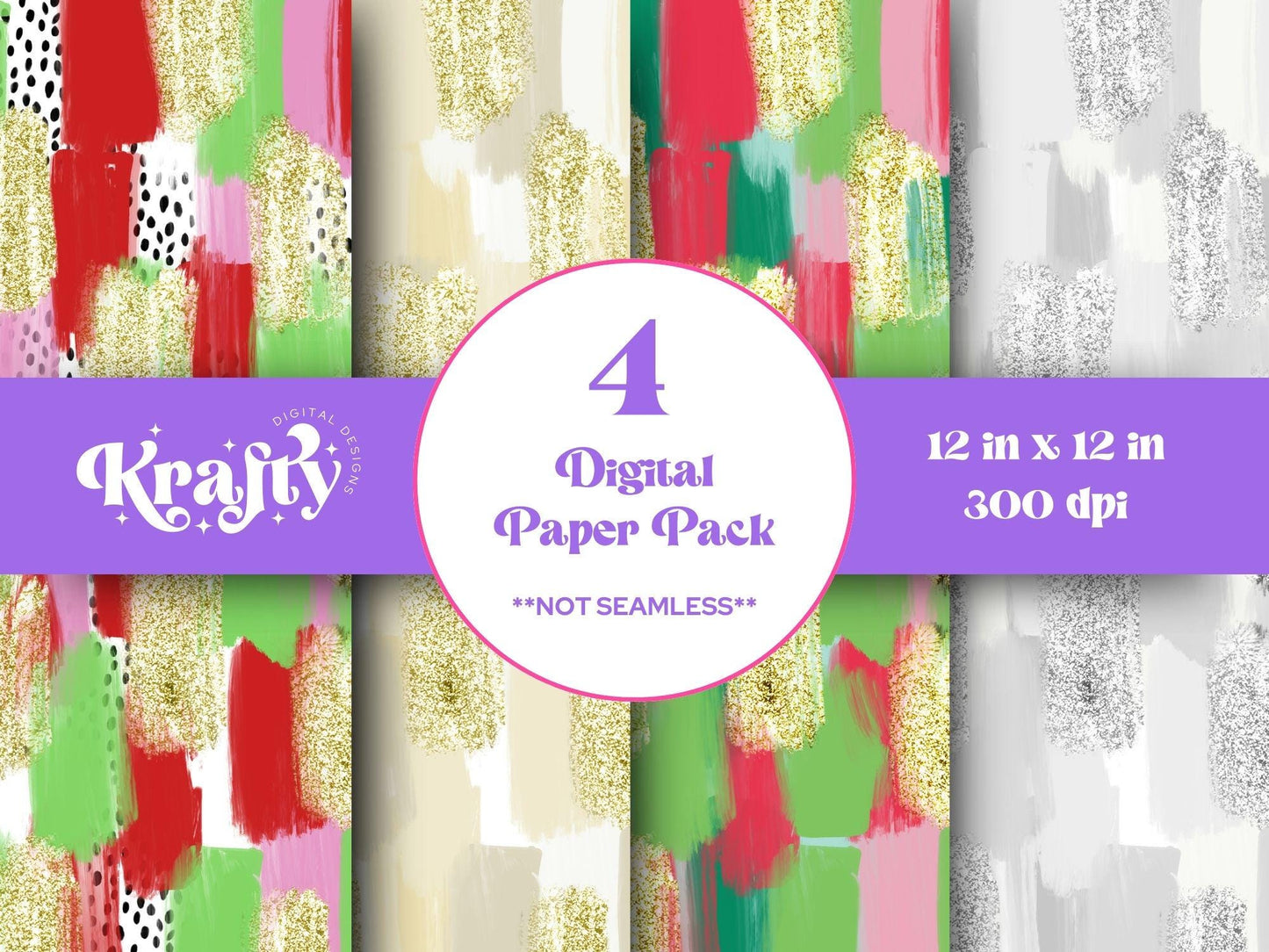 Hand Drawn Brush Stroke Background: Christmas Glitter (Digital Paper)