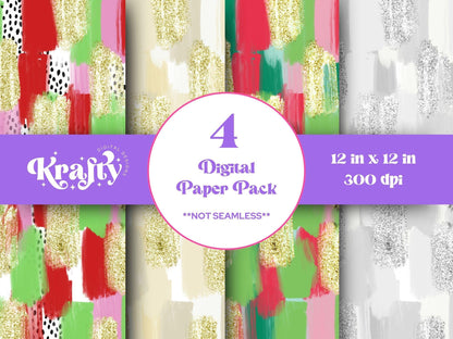 Hand Drawn Brush Stroke Background: Christmas Glitter (Digital Paper)