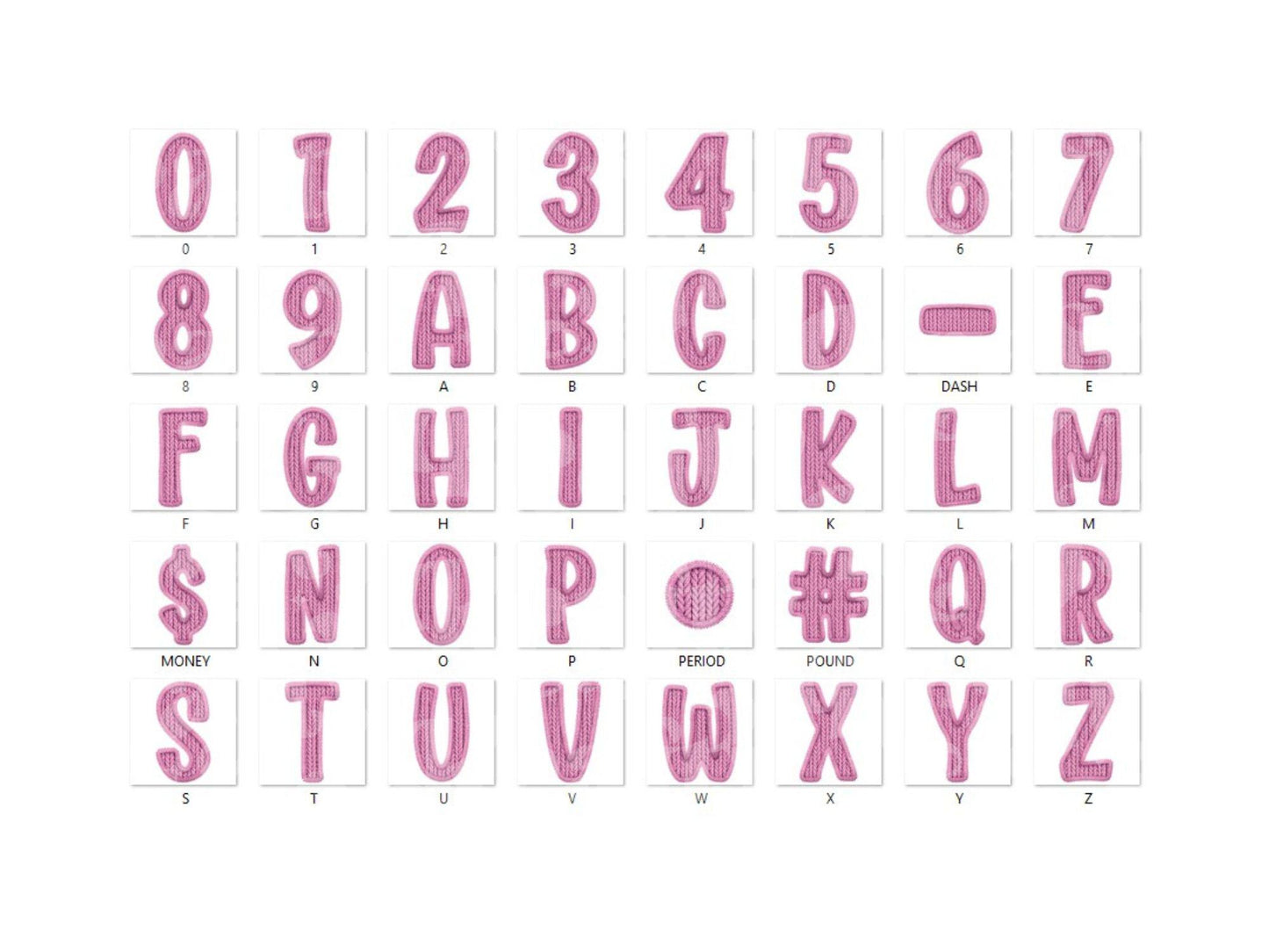 Christmas Alphabet PNG Set, Faux Yarn Alpha, Clipart, Hand Drawn Doodle Letters, Commercial Use