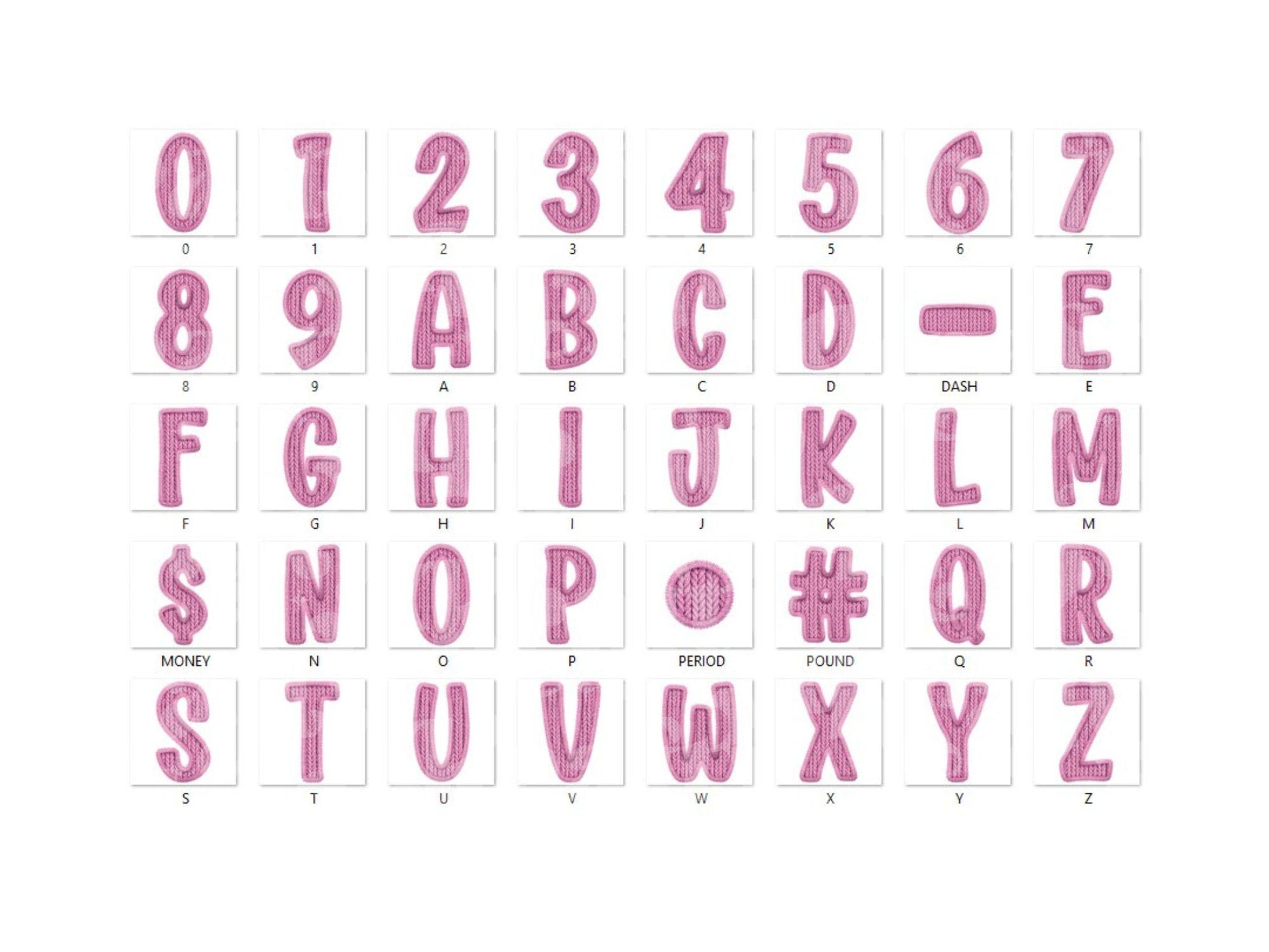 Christmas Alphabet PNG Set, Faux Yarn Alpha, Clipart, Hand Drawn Doodle Letters, Commercial Use