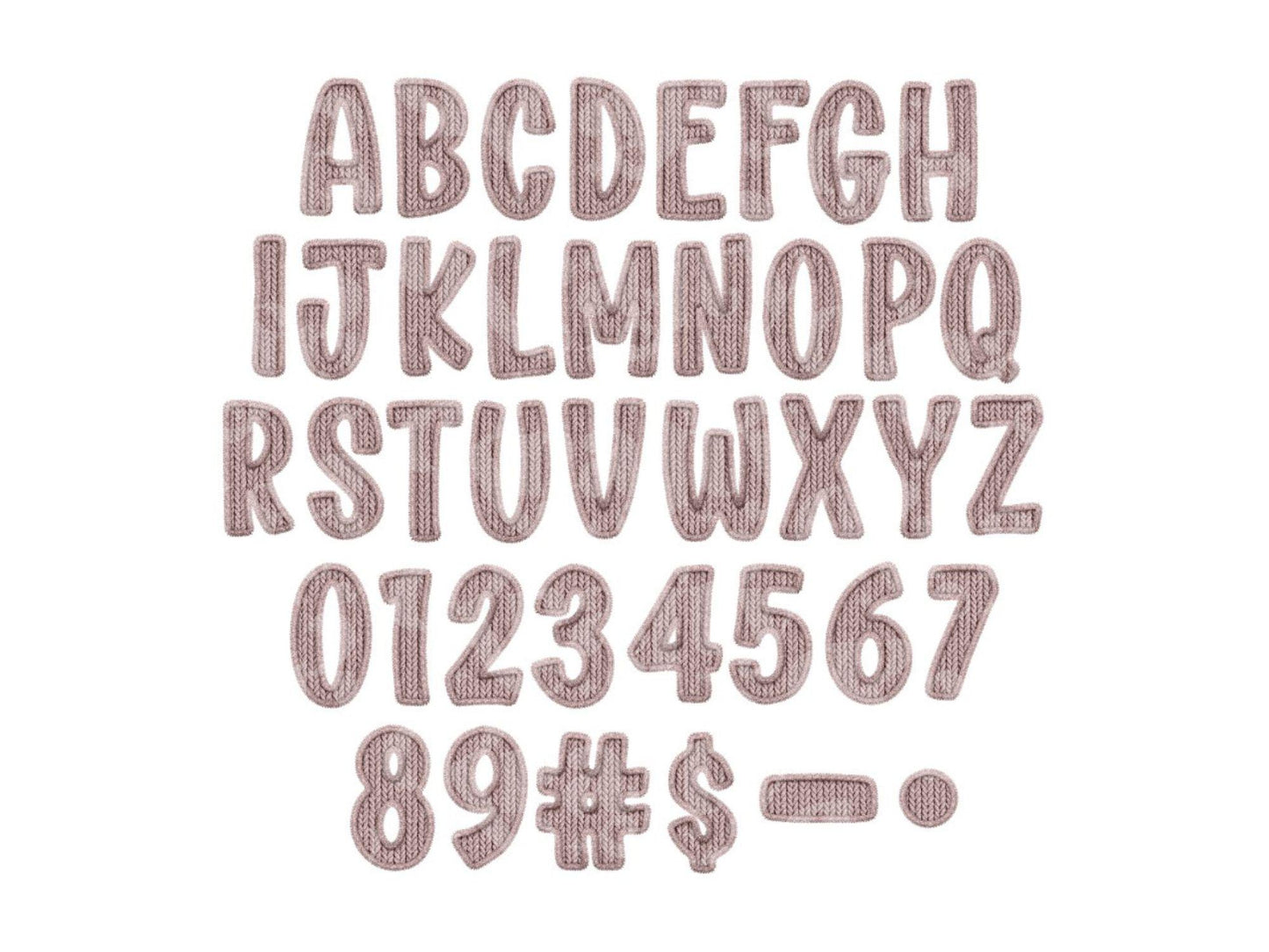 Valentine Faux Yarn Alphabet PNG Set, Doodle Letters (Commercial Use)