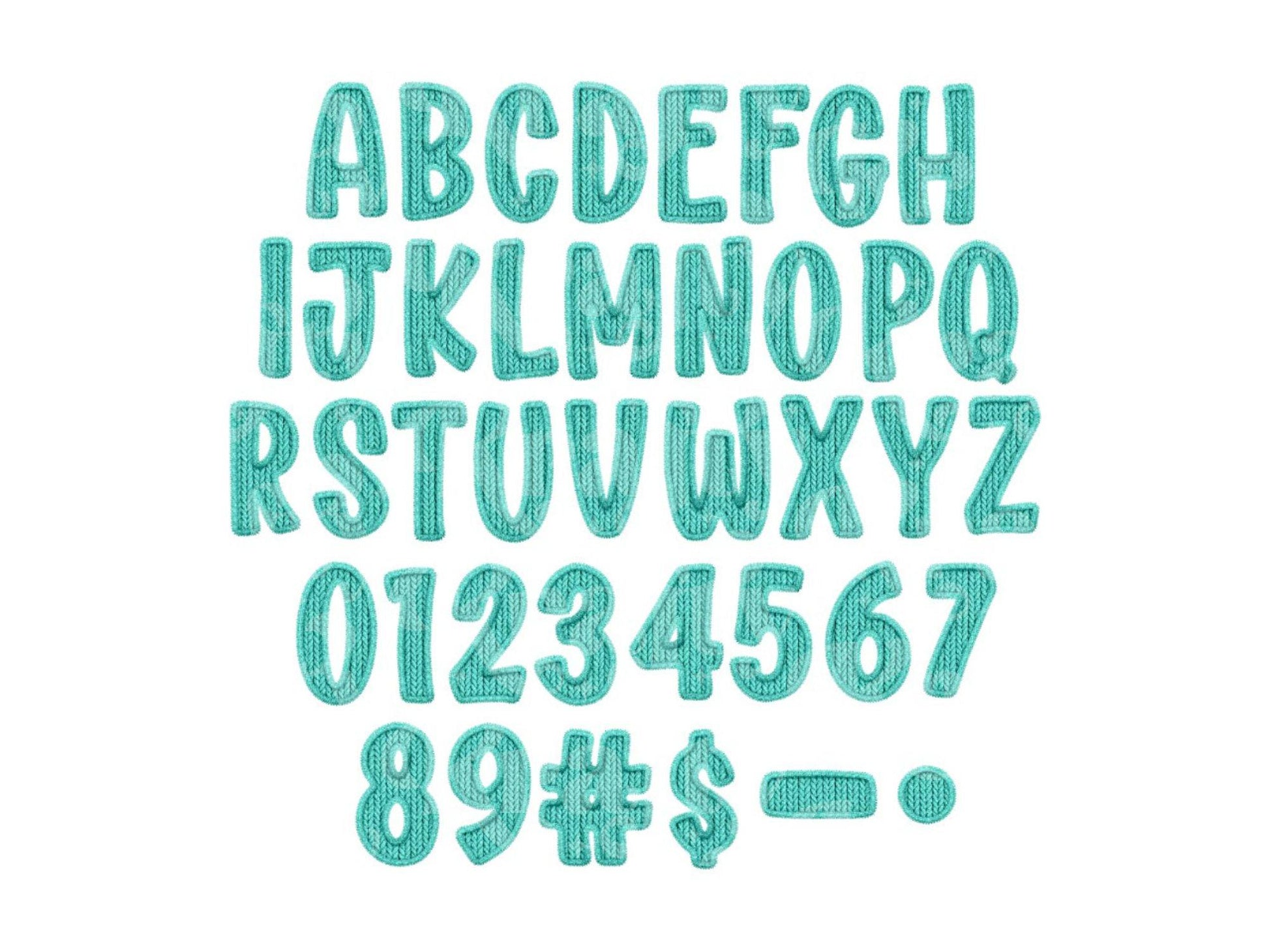 Valentine Faux Yarn Alphabet PNG Set, Doodle Letters (Commercial Use)