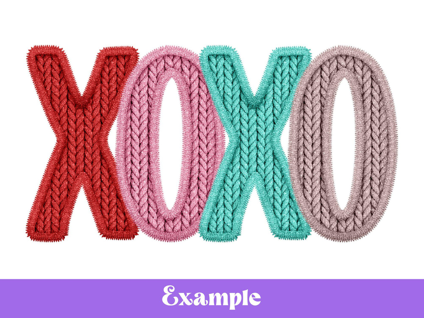 Valentine Faux Yarn Alphabet PNG Set, Doodle Letters (Commercial Use)