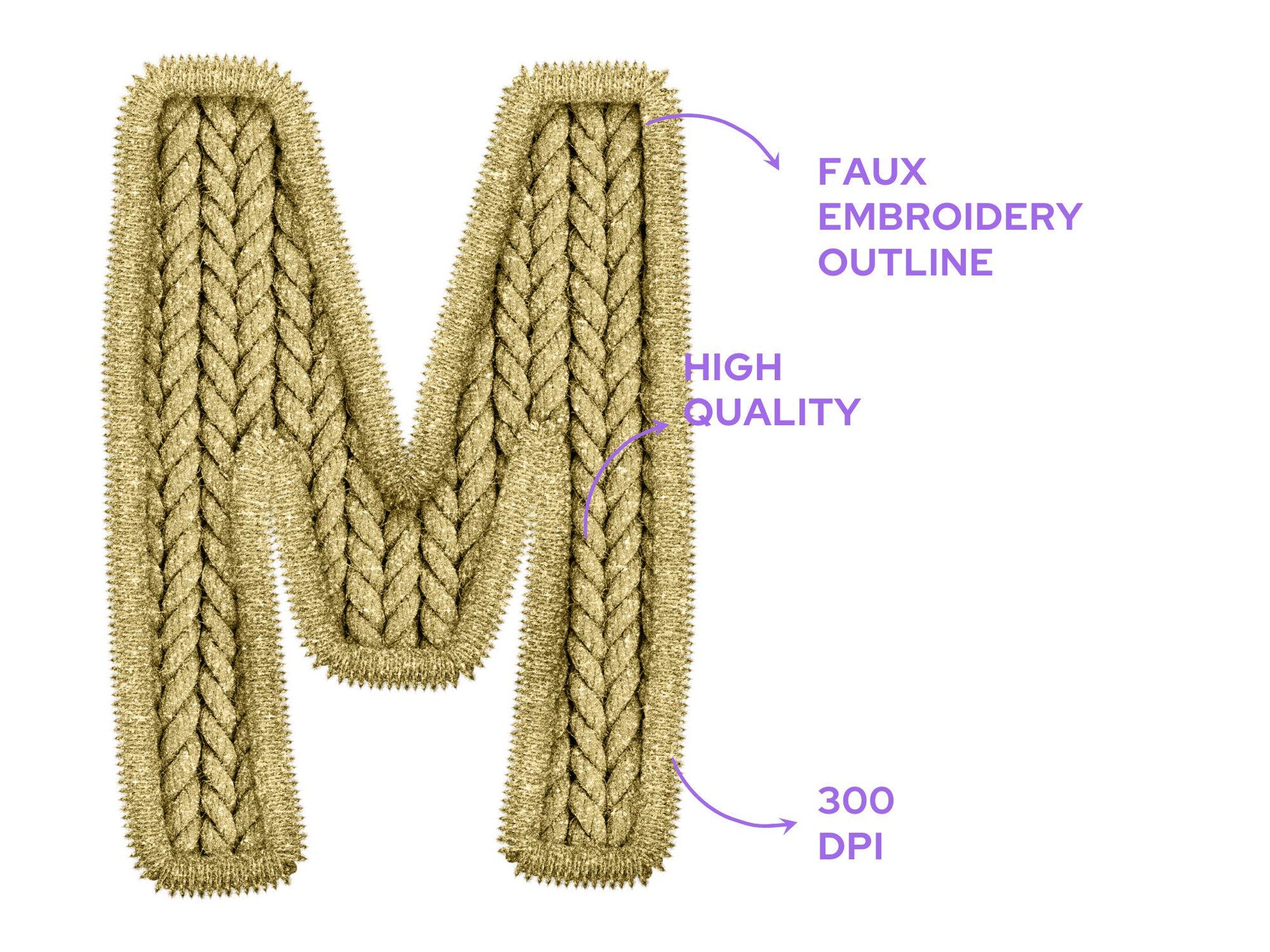 Mardi Gras Alphabet PNG Set, Faux Yarn Alpha, Letters Clipart, Commercial Use