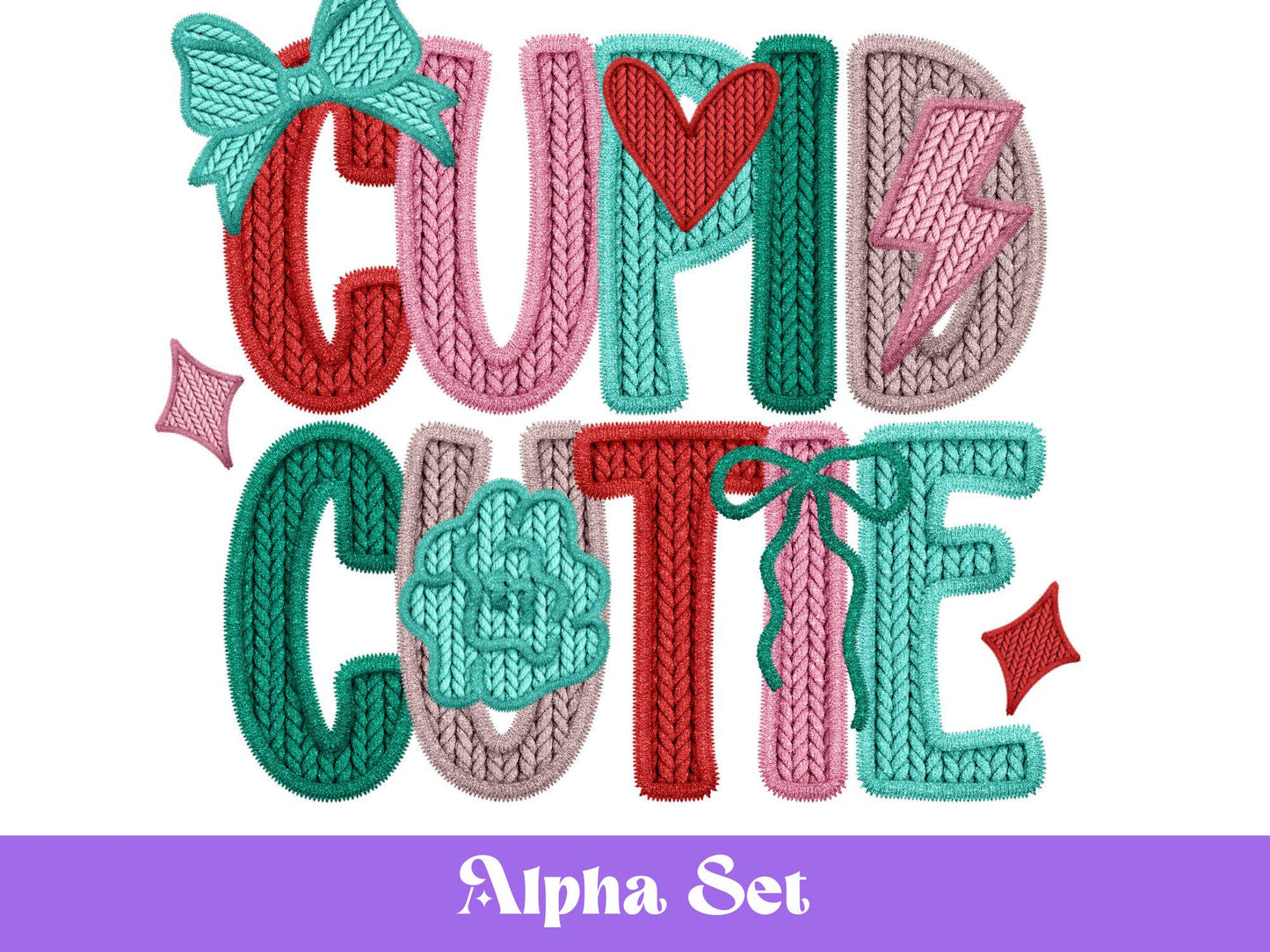 Valentine's Day Alphabet PNG Bundle, Faux Yarn Clipart, Hand Drawn Doodle Letters, Commercial Use
