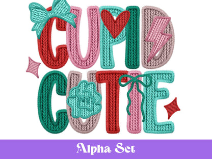 Valentine's Day Alphabet PNG Bundle, Faux Yarn Clipart, Hand Drawn Doodle Letters, Commercial Use