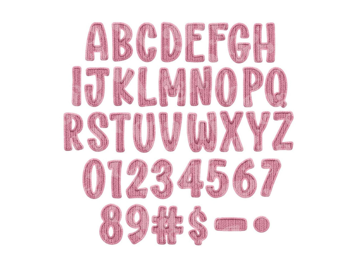 Christmas Alphabet PNG Set, Faux Yarn Alpha, Clipart, Hand Drawn Doodle Letters, Commercial Use