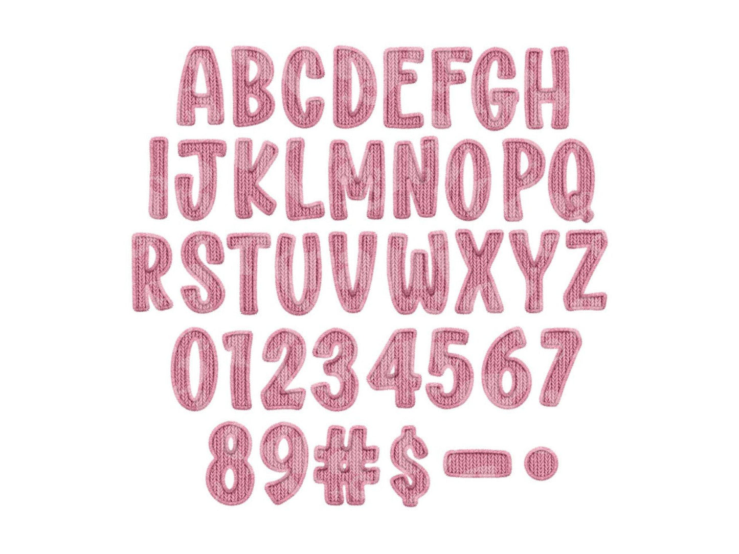 Christmas Alphabet PNG Set, Faux Yarn Alpha, Clipart, Hand Drawn Doodle Letters, Commercial Use