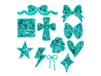 Valentine's Faux Embroidery Sequin Alphabet PNG Bundle, Letter Clipart, Hand Drawn