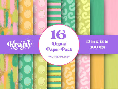 Hand Drawn St. Patrick's Day Digital Paper Bundle, St Patty Day