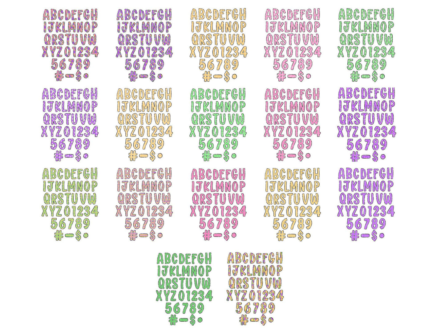Mardi Gras Alphabet PNG: Hand Drawn Clipart Bundle (Digital Download)