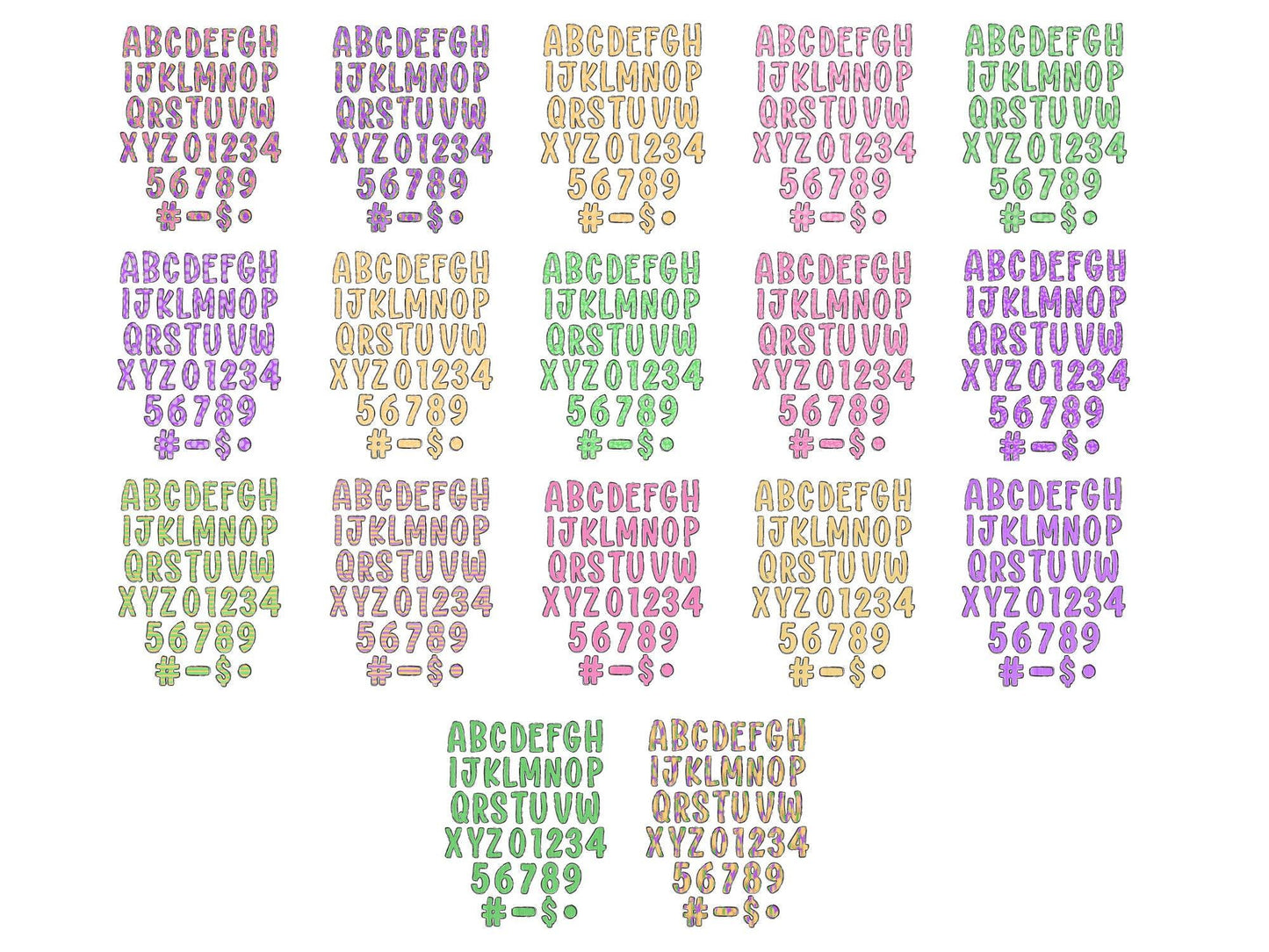 Mardi Gras Alphabet PNG: Hand Drawn Clipart Bundle (Digital Download)