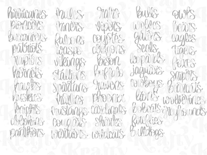Hand Lettered Mascot Stamps, School Spirit, Preppy PNG
