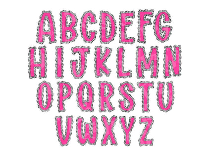 Preppy Ruffle Alphabet Sublimation Letters: Commercial Use Alpha Sets