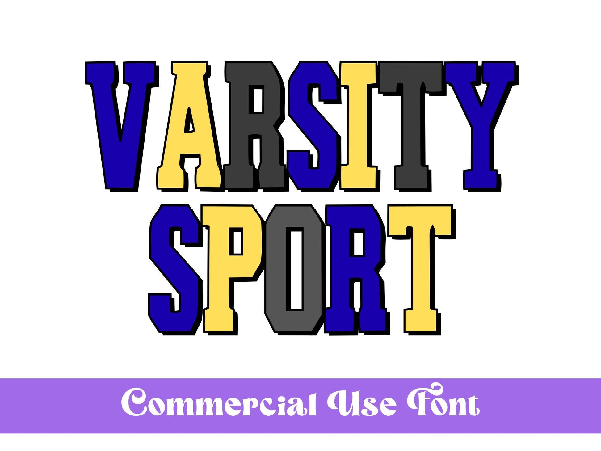 Varsity Sport Font: Sports Letters, Commercial Use (OTF)