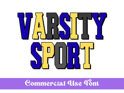 Varsity Sport Font: Sports Letters, Commercial Use (OTF)