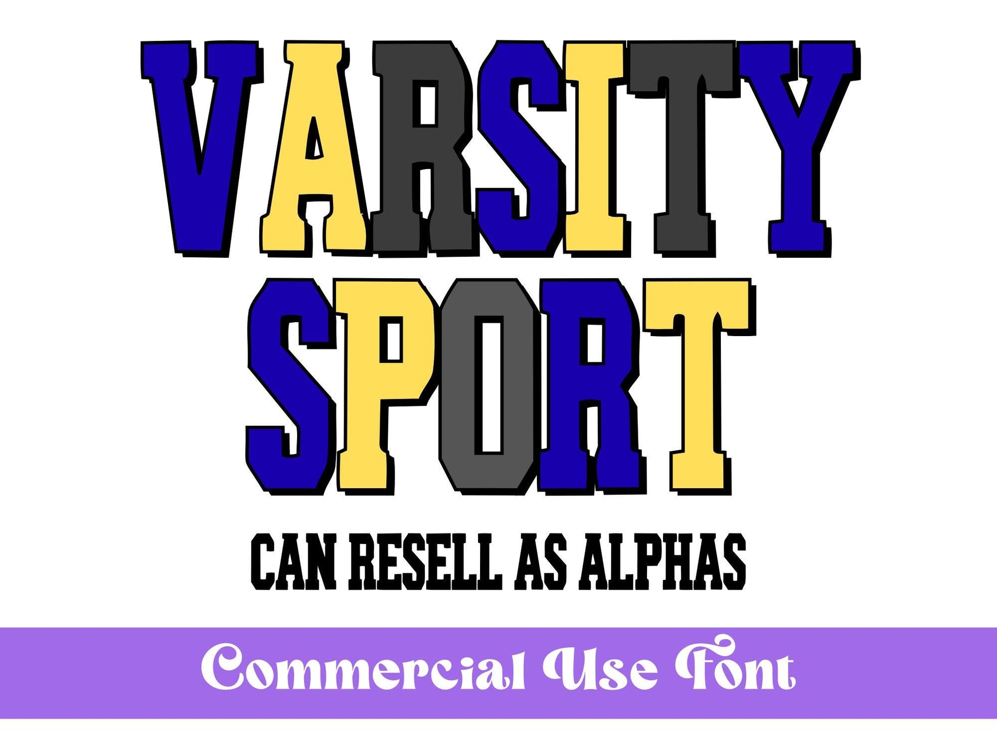 Varsity Sport Font: Sports Letters, Commercial Use (OTF)