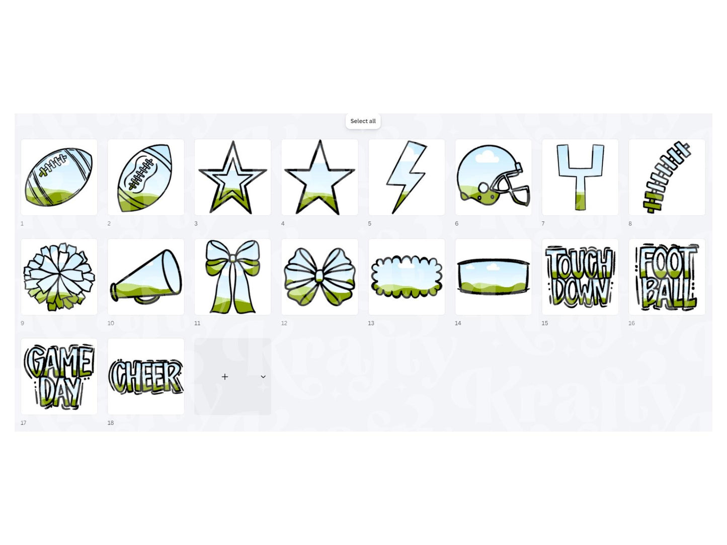 Football Frame Bundle: Hand Drawn Clipart PNG Design (Commercial Use)