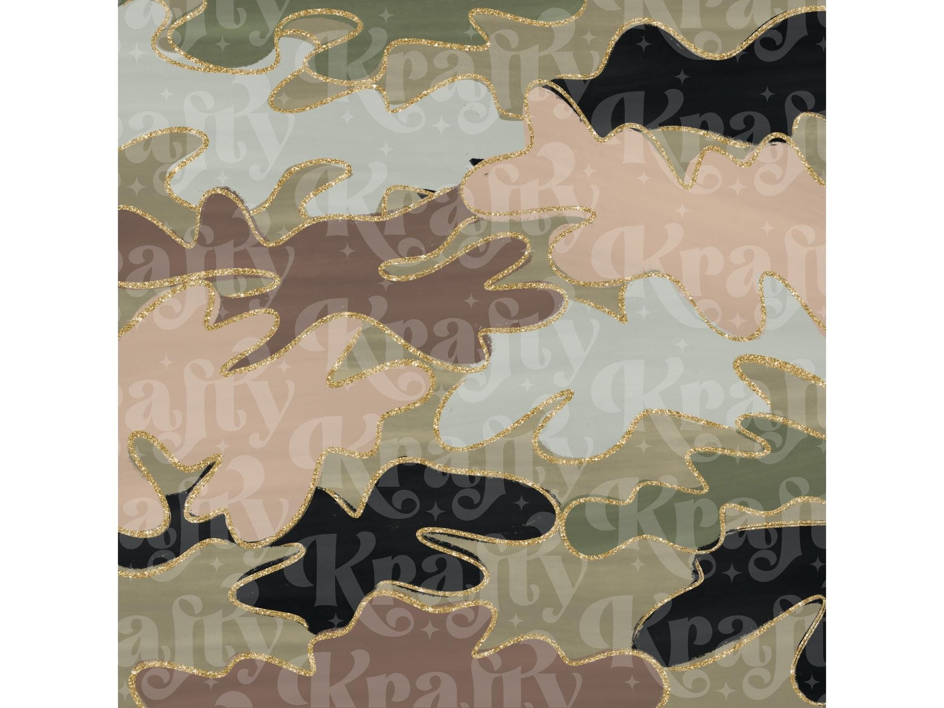 Hand Drawn Camo Digital Paper Background, Camouflage (Instant Download)