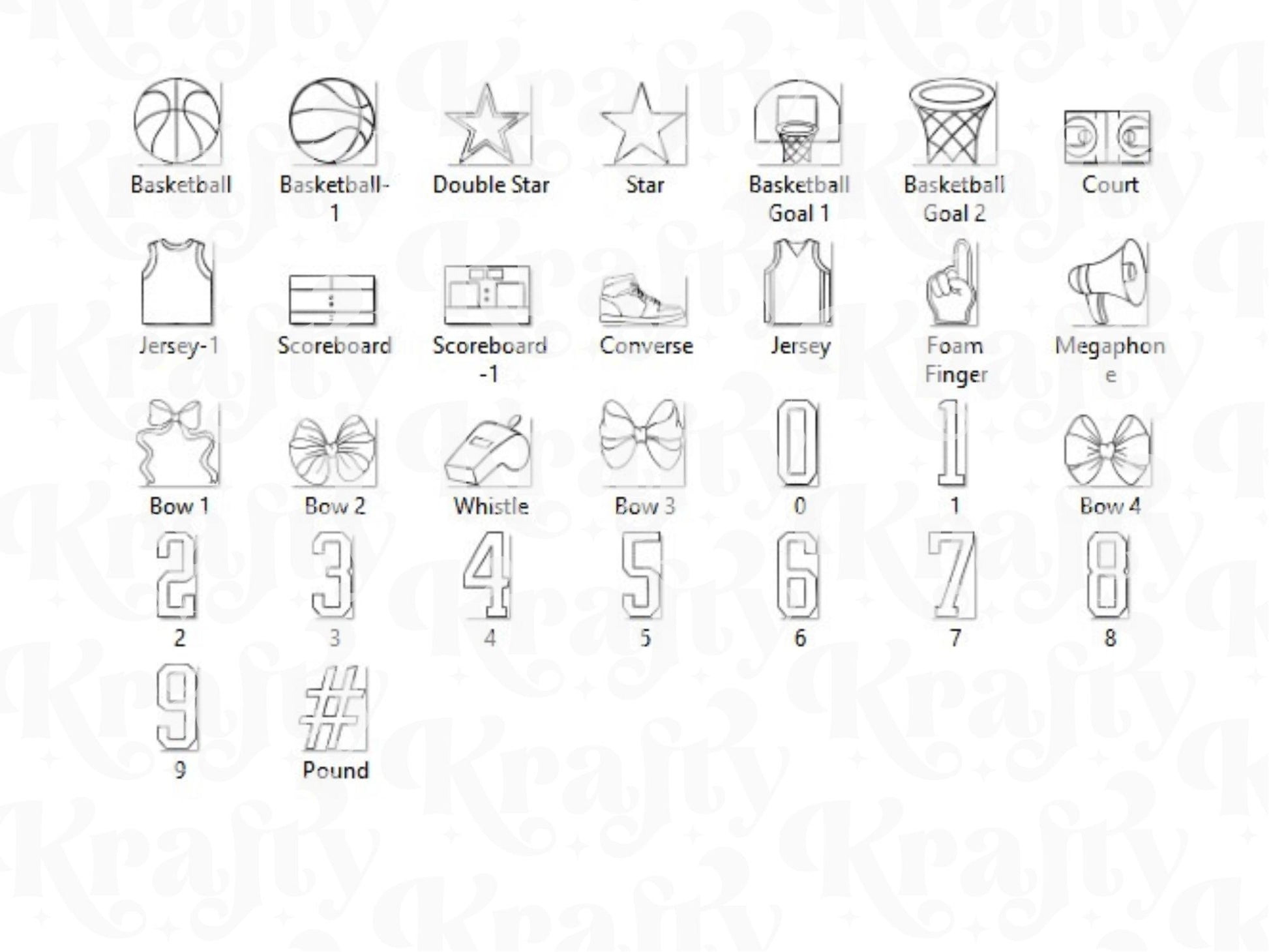 Preppy Basketball Stamps: Coquette Bows (Digital Bundle)