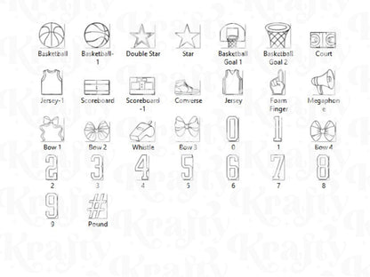 Preppy Basketball Stamps: Coquette Bows (Digital Bundle)