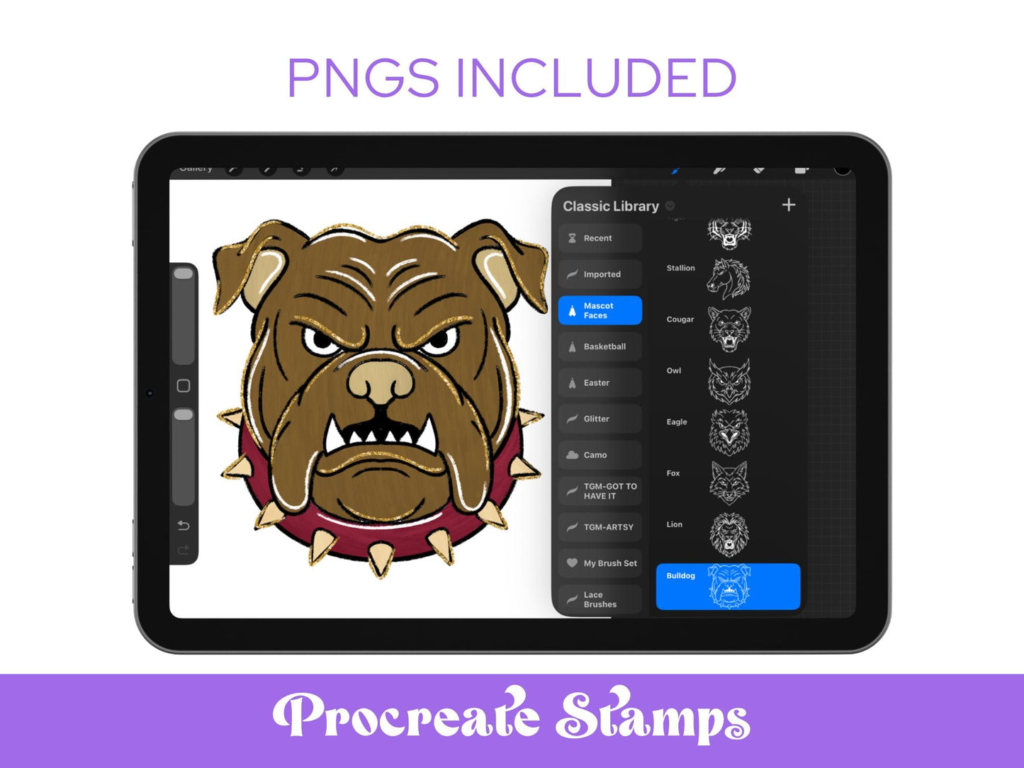 Hand Drawn Mascot Faces Stamps, School Spirit