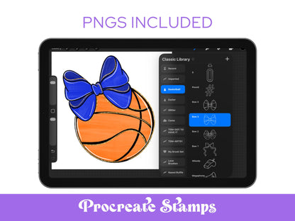 Preppy Basketball Stamps: Coquette Bows (Digital Bundle)