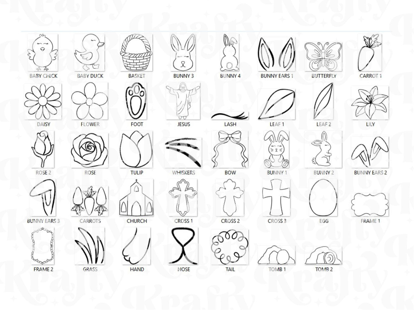 Christian Easter Bunny Brush Stamps: Faith Based, Commercial Use (Digital Download)