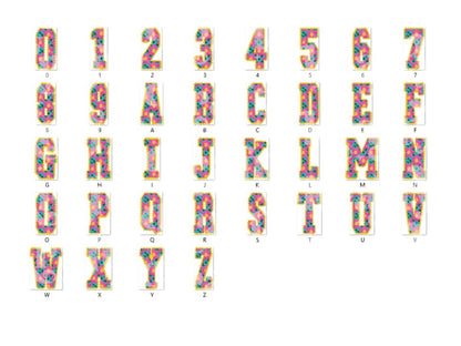 Leopard Print Floral Doodle Alpha Set, Alphabet Letters: Summer PNG Clipart, Commercial Use