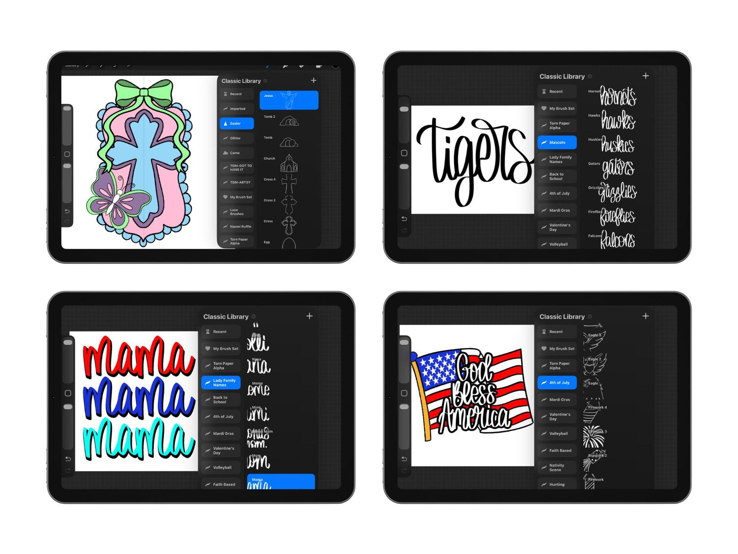 Procreate Stamps and Brushes Drive: Lifetime Access, Commercial Use (Digital Download)