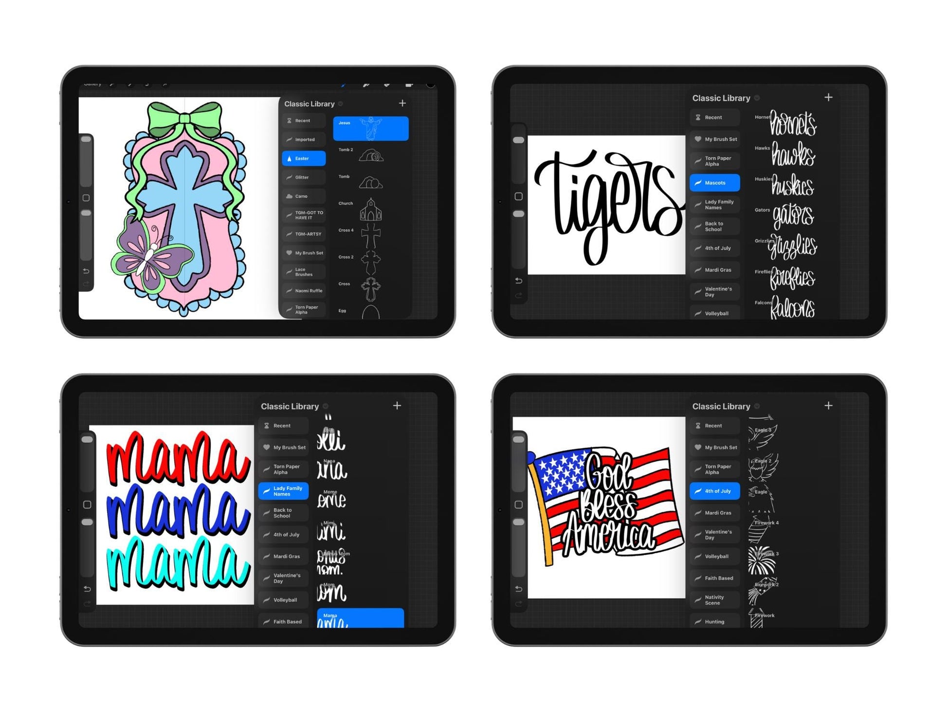 Procreate Stamps and Brushes Drive: Lifetime Access, Commercial Use (Digital Download)