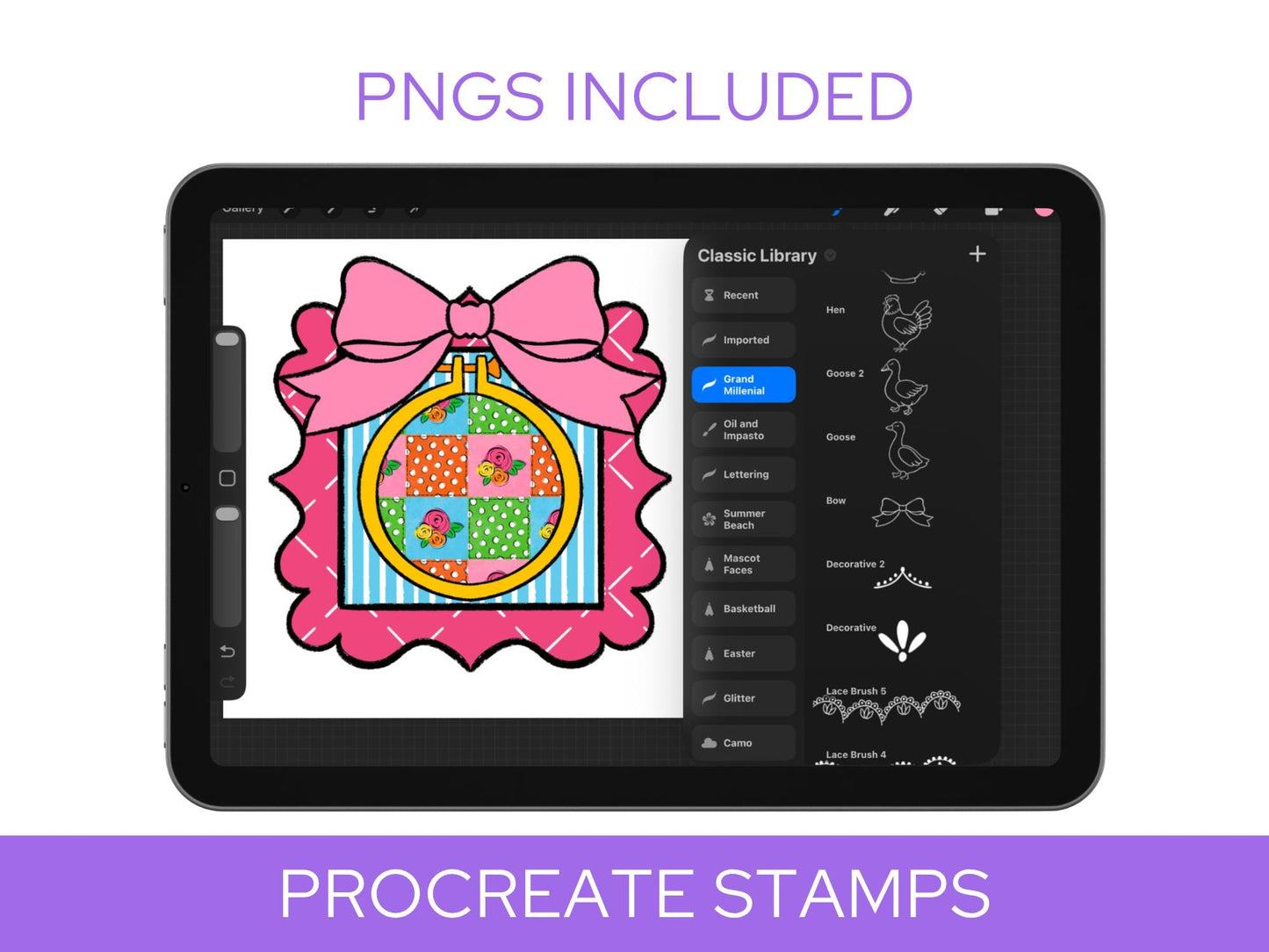 Grandmillennial Brush Stamps: Grannycore, Commercial Use (Digital Download)
