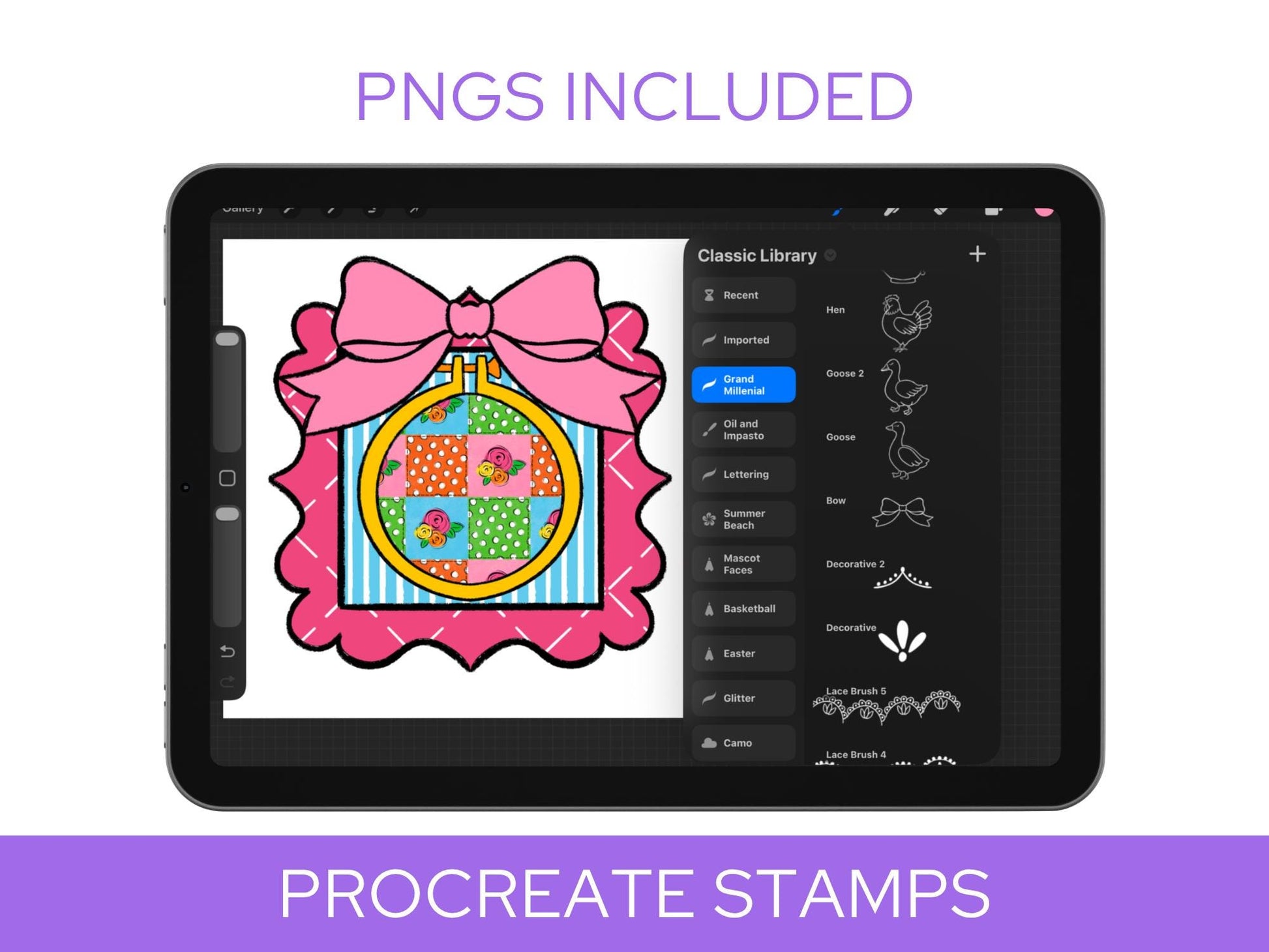 Grandmillennial Brush Stamps: Grannycore, Commercial Use (Digital Download)