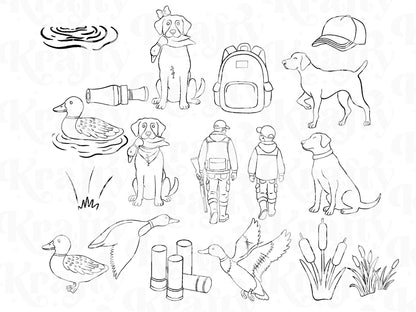 Duck Hunting Season Stamps: Preppy, Mallard Ducks (Commercial Use PNGs)