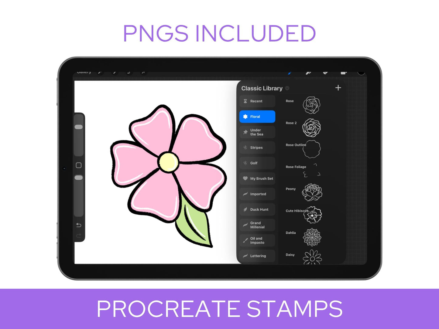 Flower Brush Stamps: Summer Florals, Commercial Use (Digital Download)
