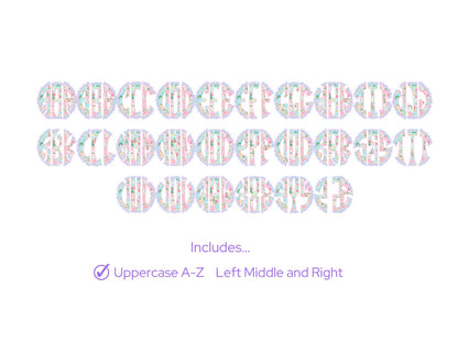 Coquette Bow Monogram Clipart: Summer Floral Alphabet (PNG)