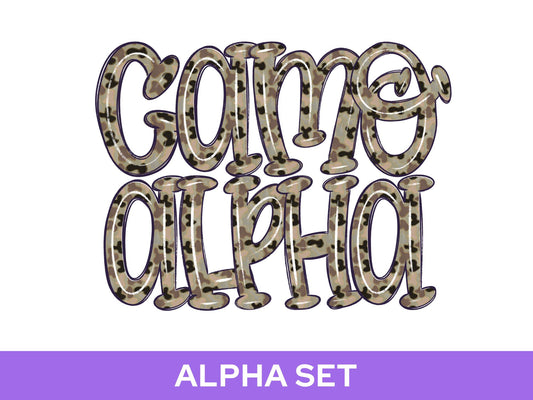 Camo Alpha Set: Preppy Doodle Letters, Alphabet LEtters (Digital Download)