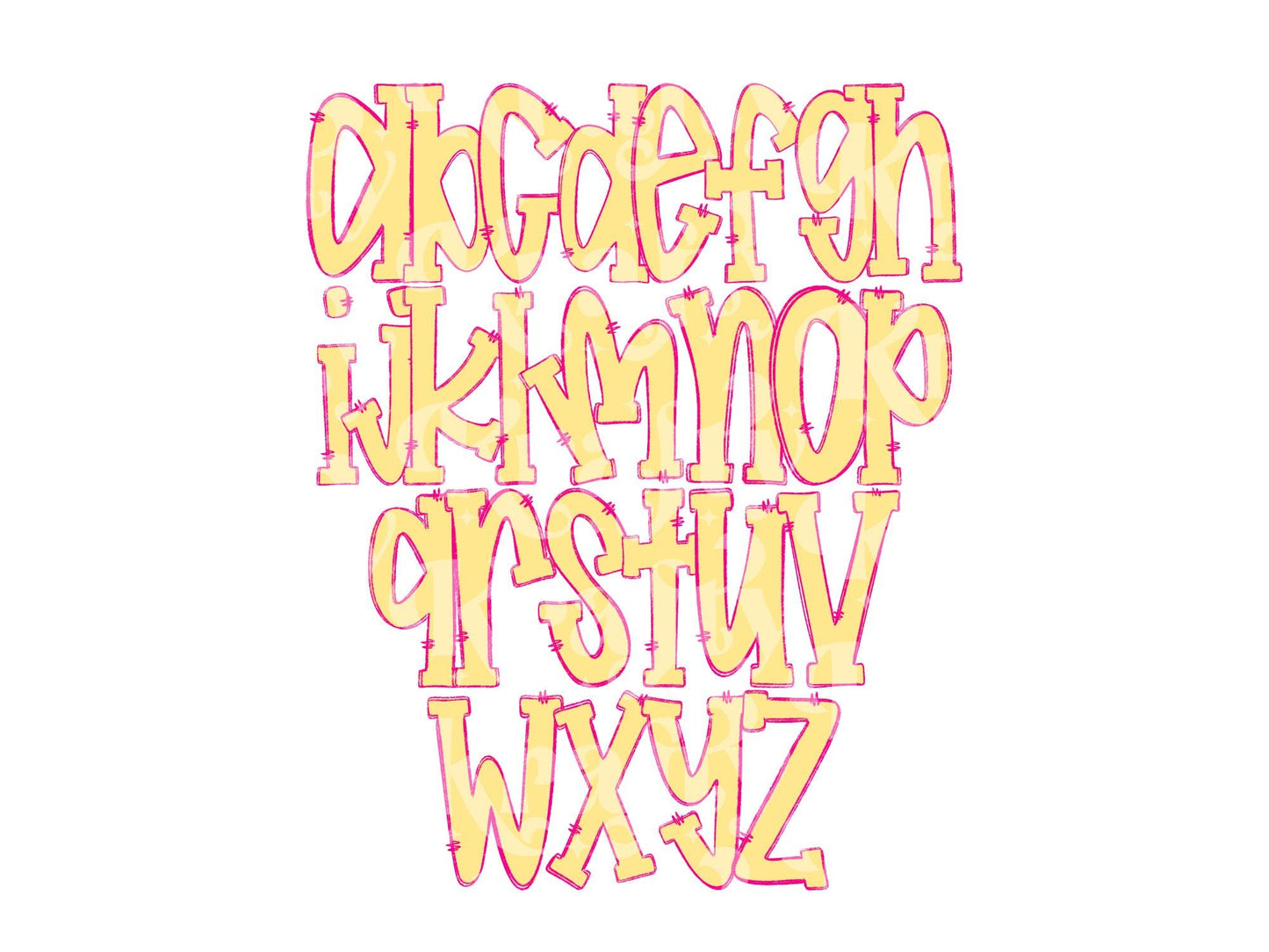 Hand Drawn Alphabet Sublimation Letters: Frame, Commercial Use