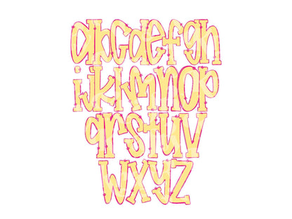 Hand Drawn Alphabet Sublimation Letters: Frame, Commercial Use