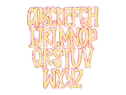 Hand Drawn Alphabet Sublimation Letters: Frame, Commercial Use